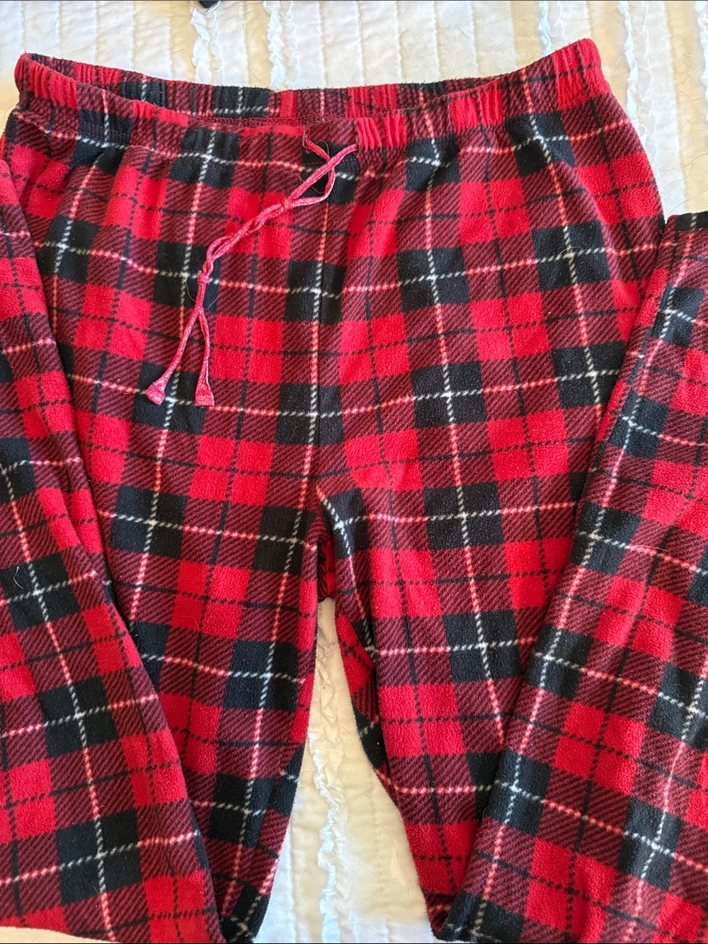 Holiday Traditions Red & Black Plaid Fleece Pants